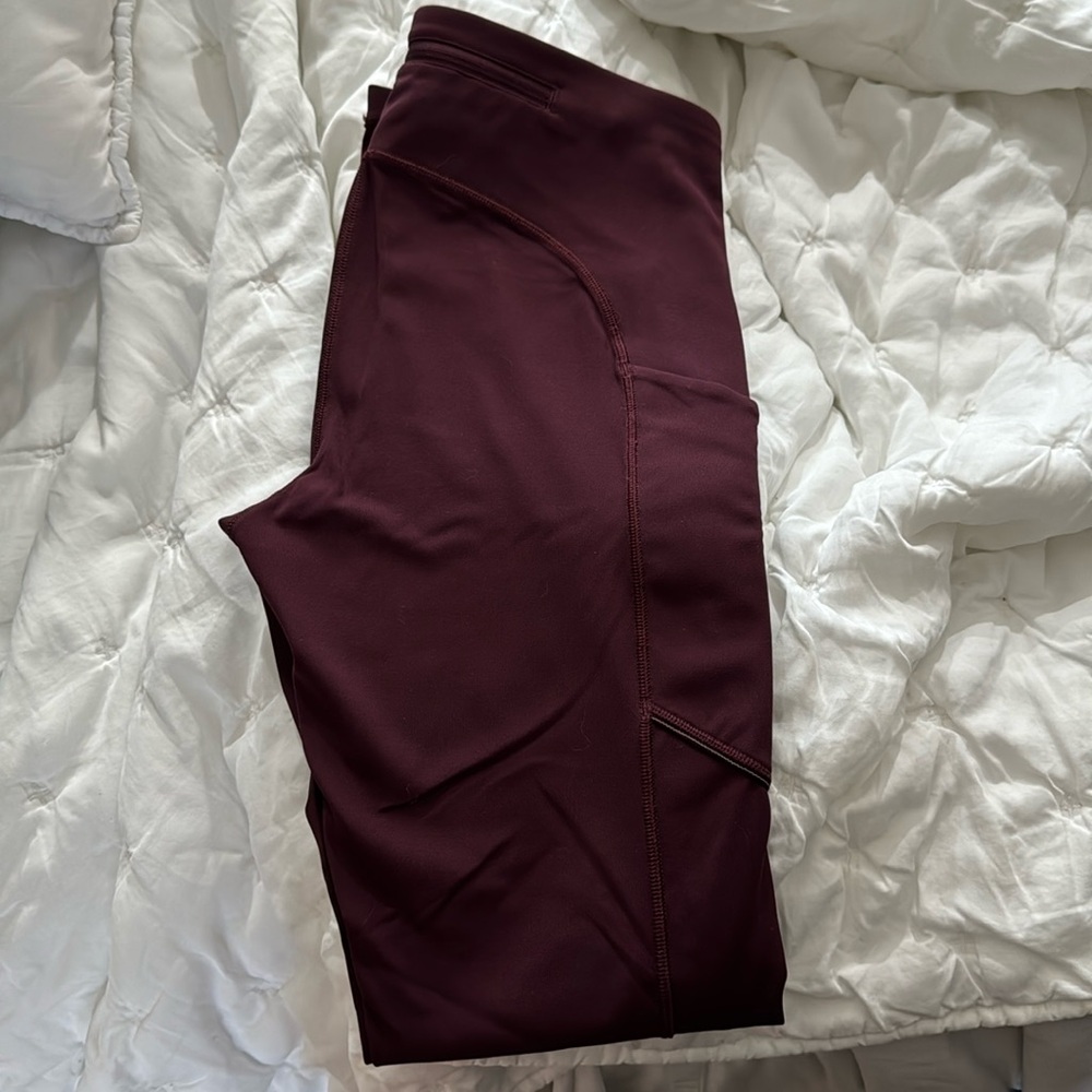 Maroon lululemon leggings, not cropped!